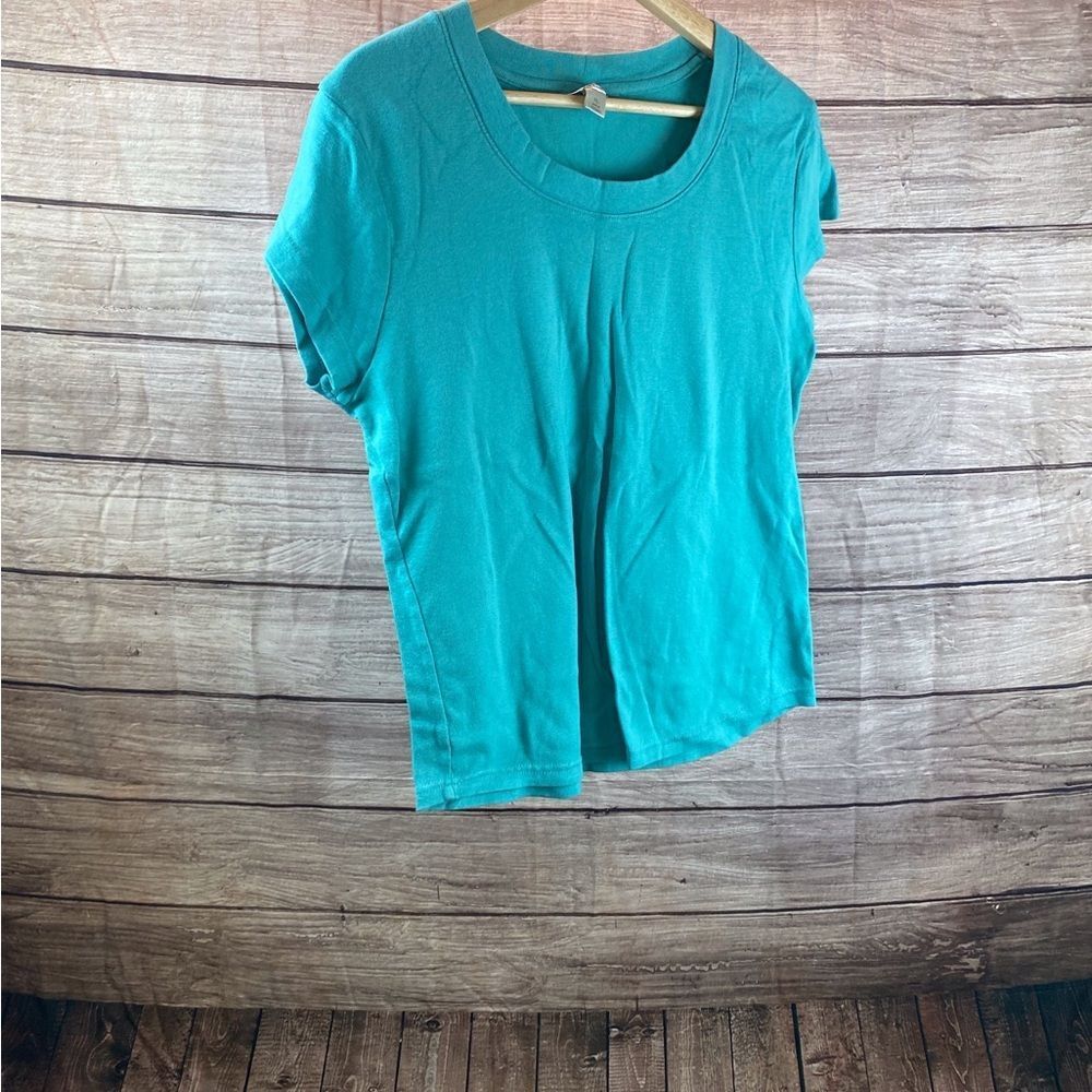 Christopher & Banks Teal Short Sleeve Crewneck Top